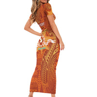 Personalised Tonga Tailulu College Short Sleeve Bodycon Dress Since 1967 Special Kupesi Pattern Version 1