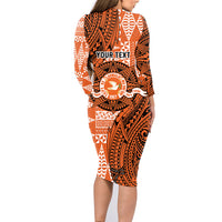 Personalised Tonga Tailulu College Family Matching Long Sleeve Bodycon Dress and Hawaiian Shirt Since 1967 Special Kupesi Pattern Version 2 LT9 - Polynesian Pride