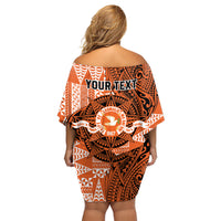 Personalised Tonga Tailulu College Family Matching Off Shoulder Short Dress and Hawaiian Shirt Since 1967 Special Kupesi Pattern Version 2 LT9 - Polynesian Pride
