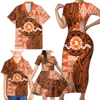 Personalised Tonga Tailulu College Family Matching Short Sleeve Bodycon Dress and Hawaiian Shirt Since 1967 Special Kupesi Pattern Version 2 LT9 - Polynesian Pride