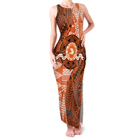 Personalised Tonga Tailulu College Family Matching Tank Maxi Dress and Hawaiian Shirt Since 1967 Special Kupesi Pattern Version 2 LT9 Mom's Dress Black - Polynesian Pride