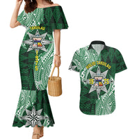 Personalised Tonga Takuilau College Couples Matching Mermaid Dress and Hawaiian Shirt Since 1975 Special Kupesi Pattern LT9 Green - Polynesian Pride