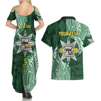 Personalised Tonga Takuilau College Couples Matching Summer Maxi Dress and Hawaiian Shirt Since 1975 Special Kupesi Pattern LT9 - Polynesian Pride