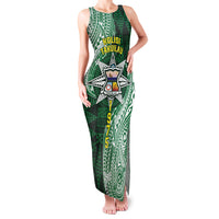 Personalised Tonga Takuilau College Family Matching Tank Maxi Dress and Hawaiian Shirt Since 1975 Special Kupesi Pattern LT9 Mom's Dress Green - Polynesian Pride
