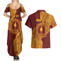 Personalised Tonga Beulah College Couples Matching Summer Maxi Dress and Hawaiian Shirt Since 1938 Special Kupesi Pattern LT9 - Polynesian Pride