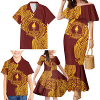 Personalised Tonga Beulah College Family Matching Mermaid Dress and Hawaiian Shirt Since 1938 Special Kupesi Pattern LT9 - Polynesian Pride