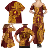 Personalised Tonga Beulah College Family Matching Summer Maxi Dress and Hawaiian Shirt Since 1938 Special Kupesi Pattern LT9 - Polynesian Pride