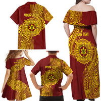 Personalised Tonga High School 77th Anniversary Family Matching Off Shoulder Maxi Dress and Hawaiian Shirt Special Kupesi Pattern LT9 - Polynesian Pride