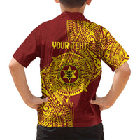 Personalised Tonga High School 77th Anniversary Family Matching Tank Maxi Dress and Hawaiian Shirt Special Kupesi Pattern LT9 - Polynesian Pride