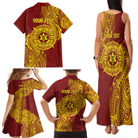 Personalised Tonga High School 77th Anniversary Family Matching Tank Maxi Dress and Hawaiian Shirt Special Kupesi Pattern LT9 - Polynesian Pride