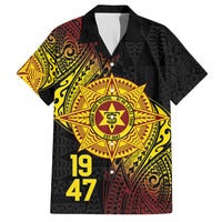 Personalised Tonga High School Family Matching Long Sleeve Bodycon Dress and Hawaiian Shirt Since 1947 Special Kupesi Pattern LT9 Dad's Shirt - Short Sleeve Black - Polynesian Pride
