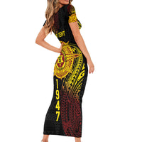 Personalised Tonga High School Family Matching Short Sleeve Bodycon Dress and Hawaiian Shirt Since 1947 Special Kupesi Pattern LT9 - Polynesian Pride