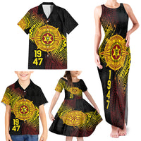 Personalised Tonga High School Family Matching Tank Maxi Dress and Hawaiian Shirt Since 1947 Special Kupesi Pattern LT9 - Polynesian Pride