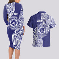 Personalised Tonga Tupou College Tolo 158th Anniversary Couples Matching Long Sleeve Bodycon Dress and Hawaiian Shirt Special Kupesi Pattern LT9 - Polynesian Pride