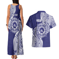 Personalised Tonga Tupou College Tolo 158th Anniversary Couples Matching Tank Maxi Dress and Hawaiian Shirt Special Kupesi Pattern LT9 - Polynesian Pride