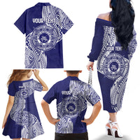 Personalised Tonga Tupou College Tolo 158th Anniversary Family Matching Off The Shoulder Long Sleeve Dress and Hawaiian Shirt Special Kupesi Pattern LT9 - Polynesian Pride