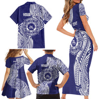 Personalised Tonga Tupou College Tolo 158th Anniversary Family Matching Short Sleeve Bodycon Dress and Hawaiian Shirt Special Kupesi Pattern LT9 - Polynesian Pride