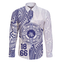 Personalised Tonga Tupou College Tolo Family Matching Short Sleeve Bodycon Dress and Hawaiian Shirt Since 1866 Special Kupesi Pattern LT9 Dad's Shirt - Long Sleeve White - Polynesian Pride