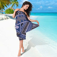Vintage Bula Fiji Sarong Prussian Blue Tapa Masi Motif