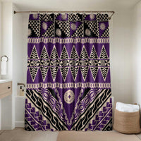 Vintage Bula Fiji Bathroom Set Purple Tapa Masi Motif - Polynesian Pride