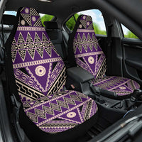 Vintage Bula Fiji Car Seat Cover Purple Tapa Masi Motif LT9 One Size Purple - Polynesian Pride