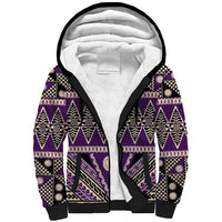 Vintage Bula Fiji Sherpa Hoodie Purple Tapa Masi Motif LT9 Unisex Purple - Polynesian Pride