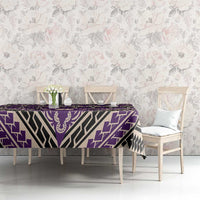Vintage Bula Fiji Tablecloth Purple Tapa Masi Motif