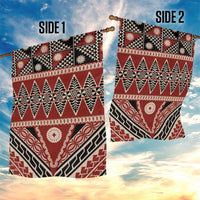 Vintage Bula Fiji Garden Flag Red Tapa Masi Motif