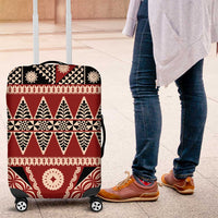 Vintage Bula Fiji Luggage Cover Red Tapa Masi Motif