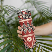 Vintage Bula Fiji Skinny Tumbler Red Tapa Masi Motif LT9 - Polynesian Pride