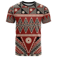Vintage Bula Fiji T Shirt Red Tapa Masi Motif