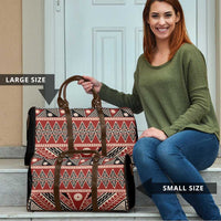 Vintage Bula Fiji Travel Bag Red Tapa Masi Motif - Polynesian Pride