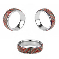 Vintage Bula Fiji Classic Ring Red Tapa Motif Fijian Tribal Masi LT9 - Polynesian Pride