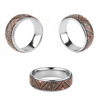 Vintage Bula Fiji Classic Ring Brown Tapa Motif Fijian Tribal Masi LT9 - Polynesian Pride