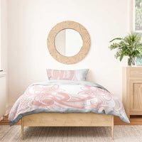 Polynesian Tribal Plumeria Lotu Tamaiti Bedding Set Pastel Blush - Polynesian Pride