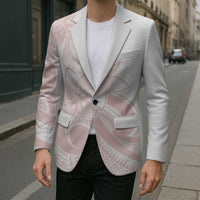 Polynesian Tribal Plumeria Lotu Tamaiti Blazer Pastel Blush - Polynesian Pride