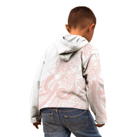 Polynesian Tribal Plumeria Lotu Tamaiti Kid Hoodie Pastel Blush LT9 - Polynesian Pride