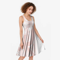 Polynesian Tribal Plumeria Lotu Tamaiti Midi Dress Pastel Blush LT9 - Polynesian Pride