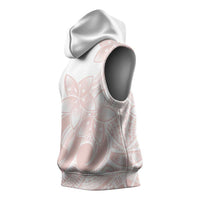 Polynesian Tribal Plumeria Lotu Tamaiti Sleeveless Hoodie Pastel Blush LT9 - Polynesian Pride