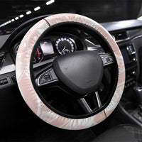 Polynesian Tribal Plumeria Lotu Tamaiti Steering Wheel Cover Pastel Blush - Polynesian Pride