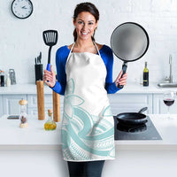 Polynesian Tribal Plumeria Lotu Tamaiti Apron Pastel Cyan - Polynesian Pride