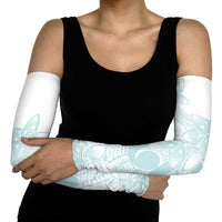 Polynesian Tribal Plumeria Lotu Tamaiti Arm Sleeves Pastel Cyan LT9 - Polynesian Pride