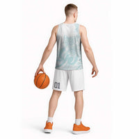 Polynesian Tribal Plumeria Lotu Tamaiti Basketball Jersey Pastel Cyan LT9 - Polynesian Pride