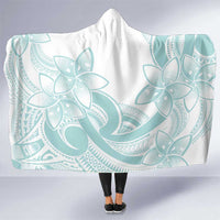 Polynesian Tribal Plumeria Lotu Tamaiti Hooded Blanket Pastel Cyan LT9 One Size Cyan - Polynesian Pride