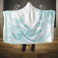 Polynesian Tribal Plumeria Lotu Tamaiti Hooded Blanket Pastel Cyan LT9 - Polynesian Pride