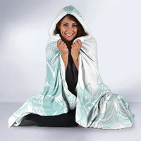 Polynesian Tribal Plumeria Lotu Tamaiti Hooded Blanket Pastel Cyan LT9 - Polynesian Pride