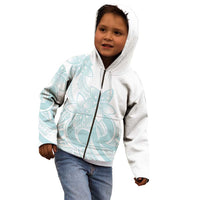 Polynesian Tribal Plumeria Lotu Tamaiti Kid Hoodie Pastel Cyan LT9 - Polynesian Pride