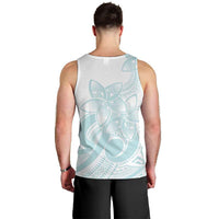 Polynesian Tribal Plumeria Lotu Tamaiti Men Tank Top Pastel Cyan LT9 - Polynesian Pride