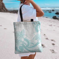 Polynesian Tribal Plumeria Lotu Tamaiti Tote Bag Pastel Cyan LT9 - Polynesian Pride
