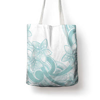 Polynesian Tribal Plumeria Lotu Tamaiti Tote Bag Pastel Cyan LT9 - Polynesian Pride
